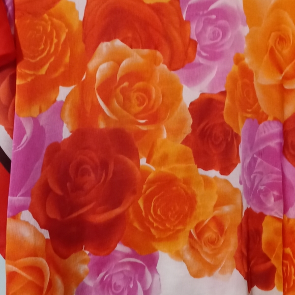 New York & Company Sheer PullOver Blouse Size Small Red Orange Purple - Picture 10 of 13